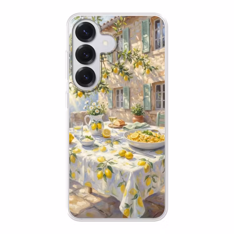 Eten - Terras - Zomer - Geschilderd - Geel Telefoonhoesje Samsung Galaxy S26 klein -3d
