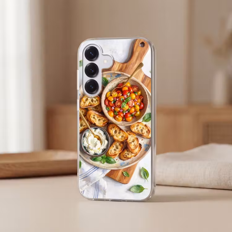 Eten - Tomaat - Brood - Kleurrijk - Keuken Telefoonhoesje Samsung Galaxy S26 klein -sfeer2