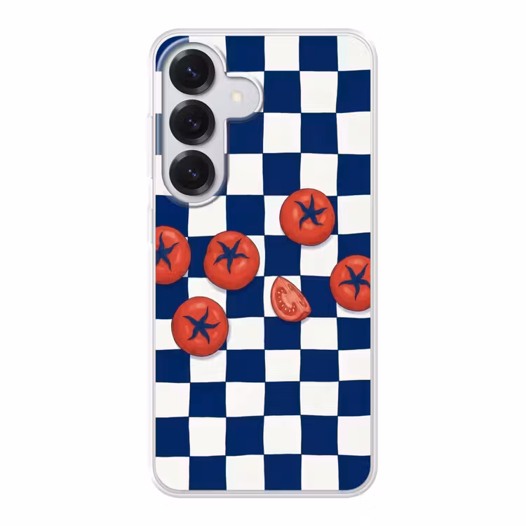 Eten - Tomaten - Keuken - Illustratie - Rood-Blauw Telefoonhoesje Samsung Galaxy S26 klein -3d