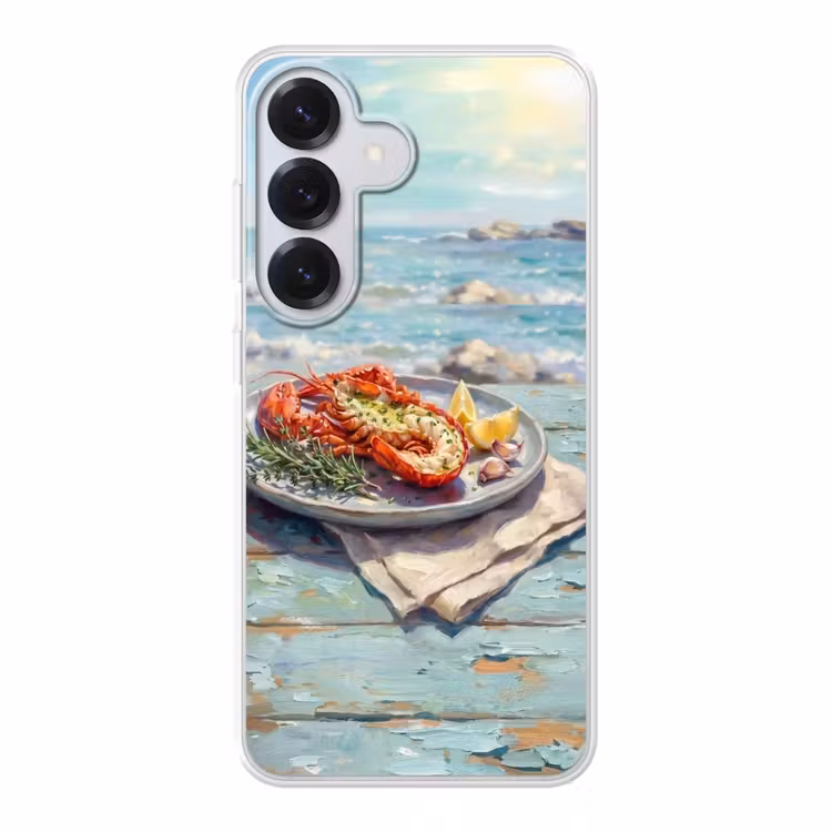 Eten - Zee - Kust - Modern - Blauw Telefoonhoesje Samsung Galaxy S26 klein -3d