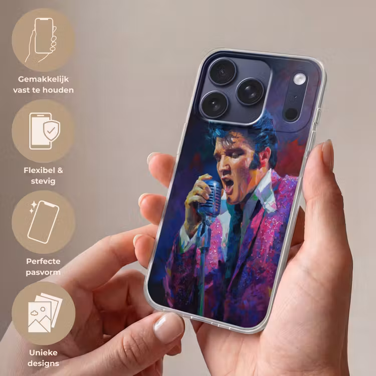 Expressief - Microfoon - Paars Telefoonhoesje iPhone 17 Pro klein -sfeer3_NL