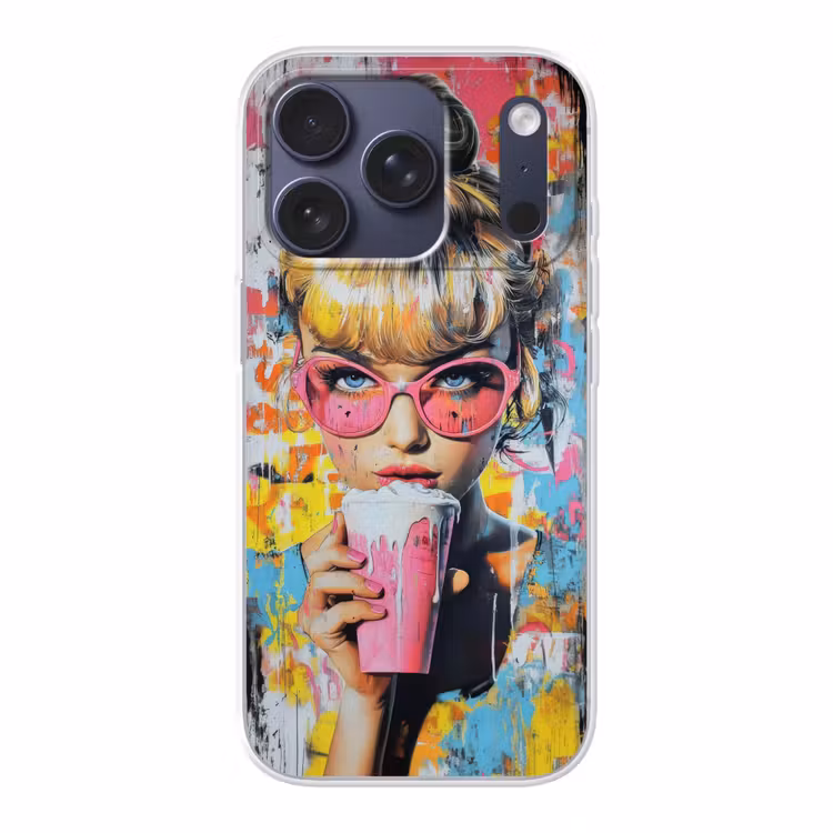 Expressief - Milkshake - Vrouw - Felle kleuren Telefoonhoesje iPhone 17 Pro klein -3d