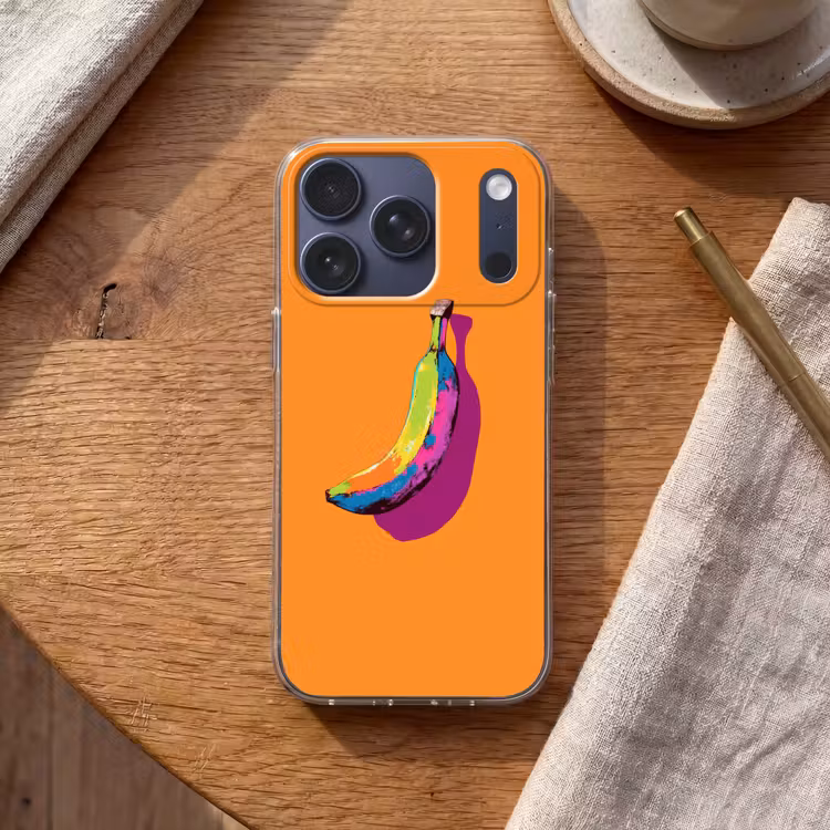 Felle kleuren - Banaan - popart Telefoonhoesje iPhone 17 Pro klein -sfeer1
