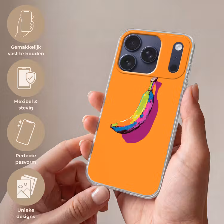 Felle kleuren - Banaan - popart Telefoonhoesje iPhone 17 Pro klein -sfeer3_NL