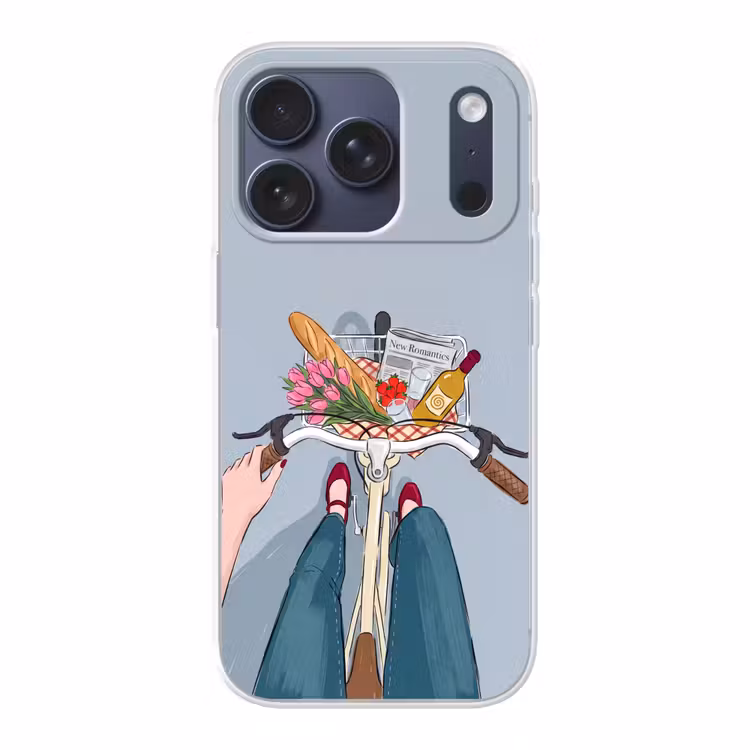 Fiets - Picknick - Zomer - Illustratie Telefoonhoesje iPhone 17 Pro klein -3d