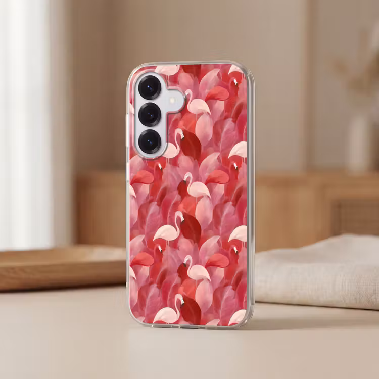 Flamingo - Botanisch - Elegant - Roze - Rood Telefoonhoesje Samsung Galaxy S26 klein 975 -sfeer2