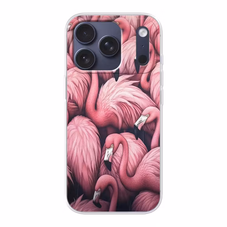 Flamingo - Roze - Dieren Telefoonhoesje iPhone 17 Pro klein -3d
