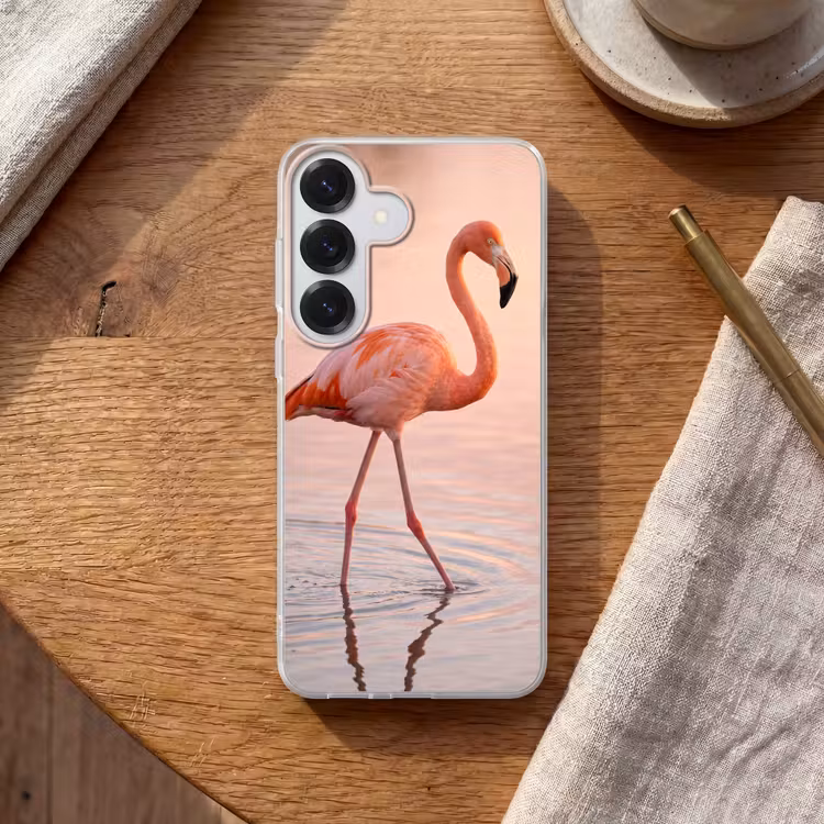 Flamingo - Water - Roze Telefoonhoesje Samsung Galaxy S26 klein -sfeer1