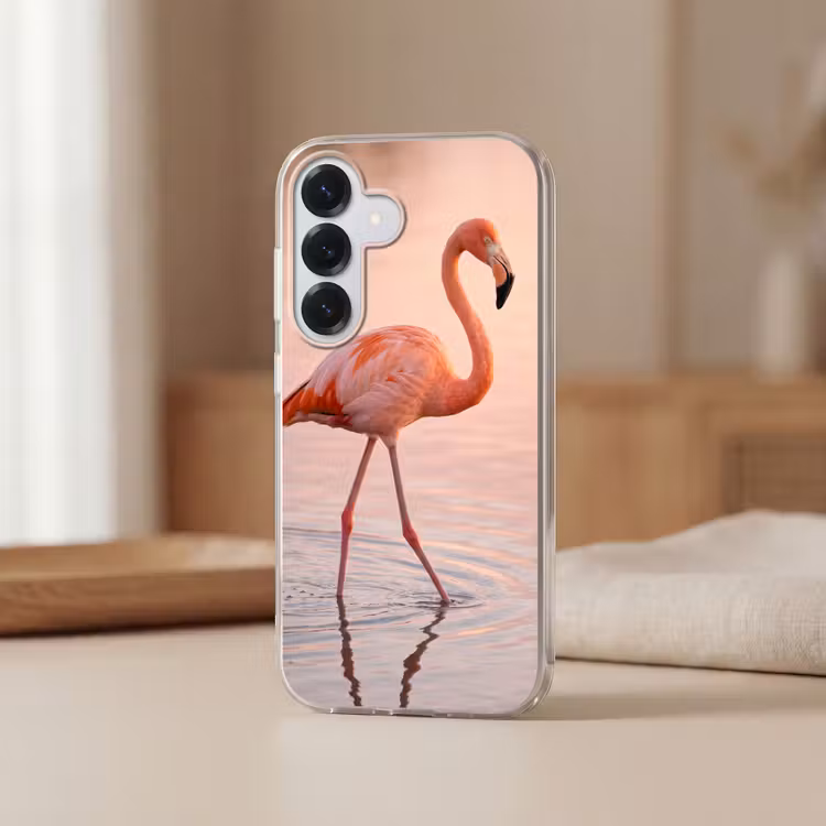 Flamingo - Water - Roze Telefoonhoesje Samsung Galaxy S26 klein -sfeer2