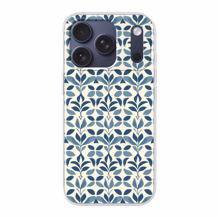 Flora - Modern - Blauw Telefoonhoesje iPhone 17 Pro klein 878 -3d