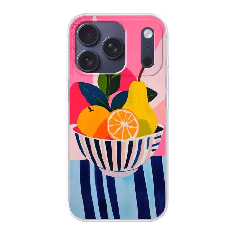 Fruit - Abstracte achtergrond - Roze Telefoonhoesje iPhone 17 Pro klein -3d