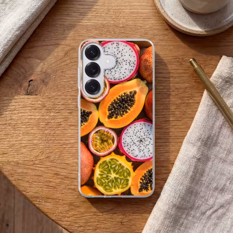 Fruit - Geopend - Tropisch - Eten - Kleurrijk Telefoonhoesje Samsung Galaxy S26 klein -sfeer1