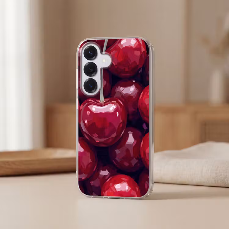 Fruit - Kersen - Eten - Modern - Rood Telefoonhoesje Samsung Galaxy S26 klein -sfeer2