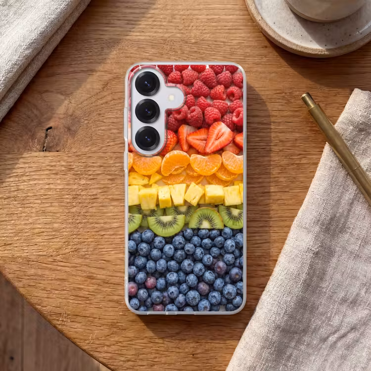 Fruit - Regenboog - Gezond - Kleurrijk Telefoonhoesje Samsung Galaxy S26 klein -sfeer1