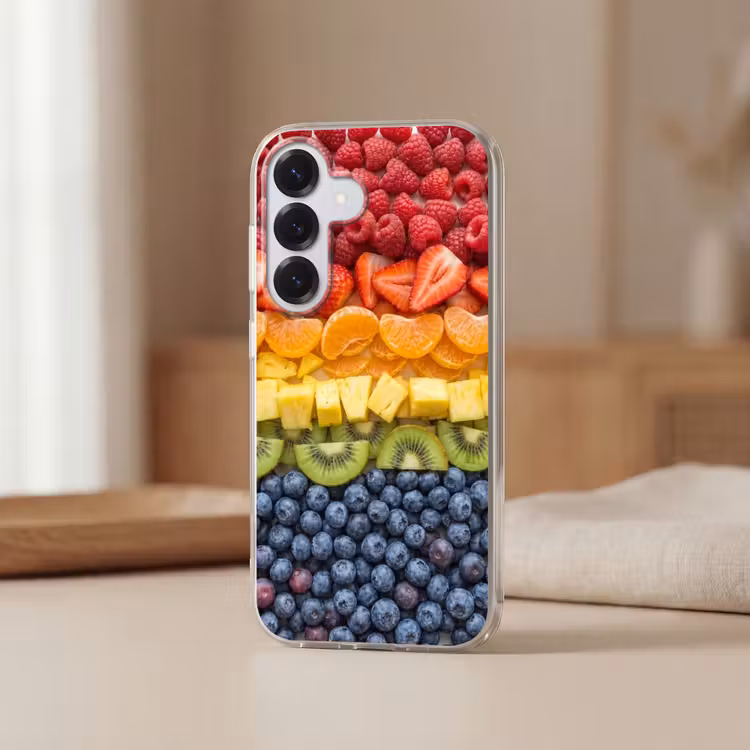 Fruit - Regenboog - Gezond - Kleurrijk Telefoonhoesje Samsung Galaxy S26 klein -sfeer2