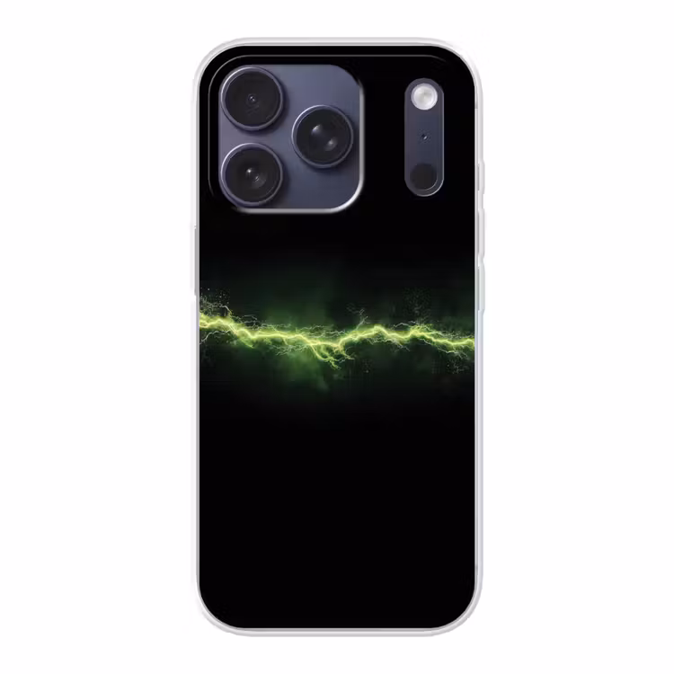 Gaming - Elektriciteit - Lijn - Vonken - Groen Telefoonhoesje iPhone 17 Pro klein -3d