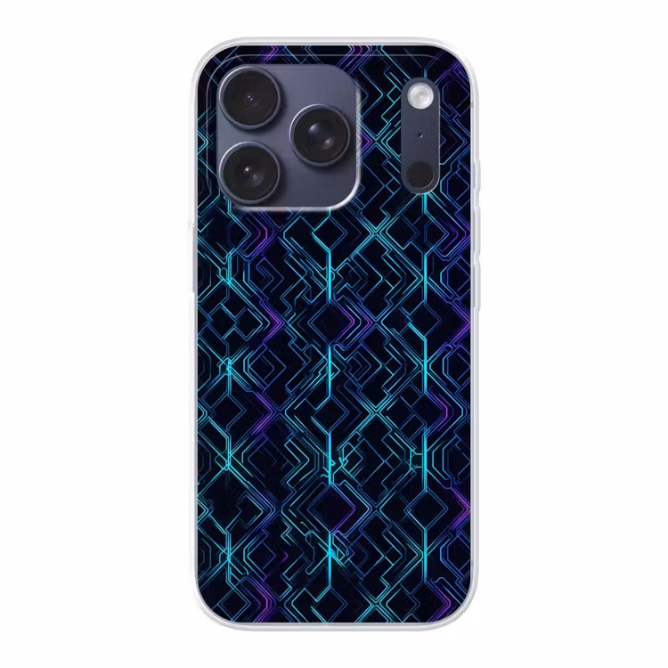 Gaming - Ruitvormen - Abstract - Neon - Paars Telefoonhoesje iPhone 17 Pro klein -3d