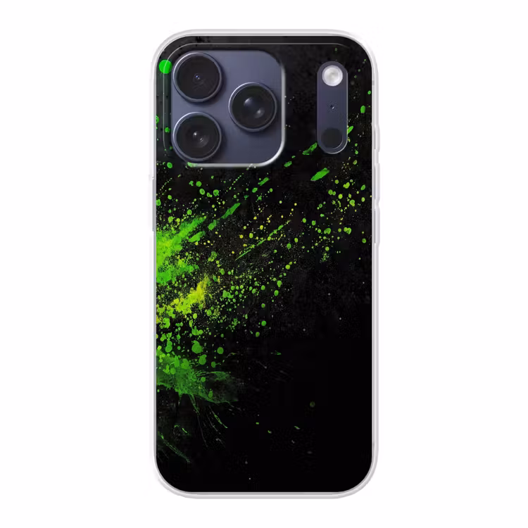 Gaming - Spetters - Groen - Chaotisch - Groen Telefoonhoesje iPhone 17 Pro klein -3d