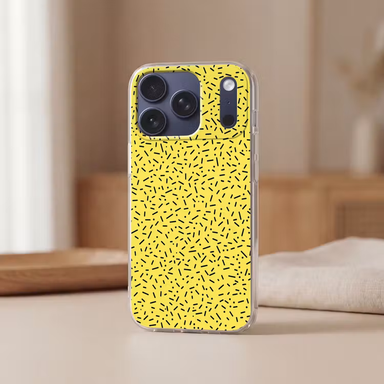 Gaming - Stippen - Strepen - Geel Telefoonhoesje iPhone 17 Pro klein -sfeer2