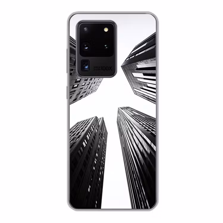 Gebouwen - Lucht - Zwart Telefoonhoesje Samsung Galaxy S20 Ultra klein -3d