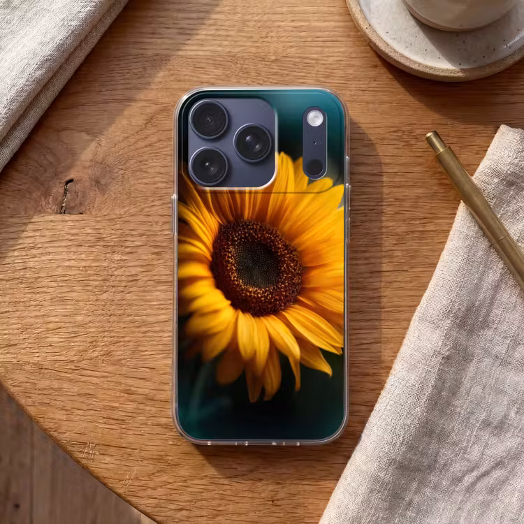 Geel - Zonnebloem - Zomers Telefoonhoesje iPhone 17 Pro klein -sfeer1
