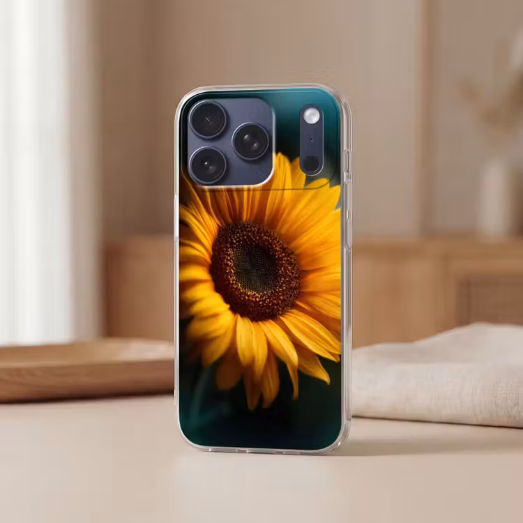 Geel - Zonnebloem - Zomers Telefoonhoesje iPhone 17 Pro klein -sfeer2
