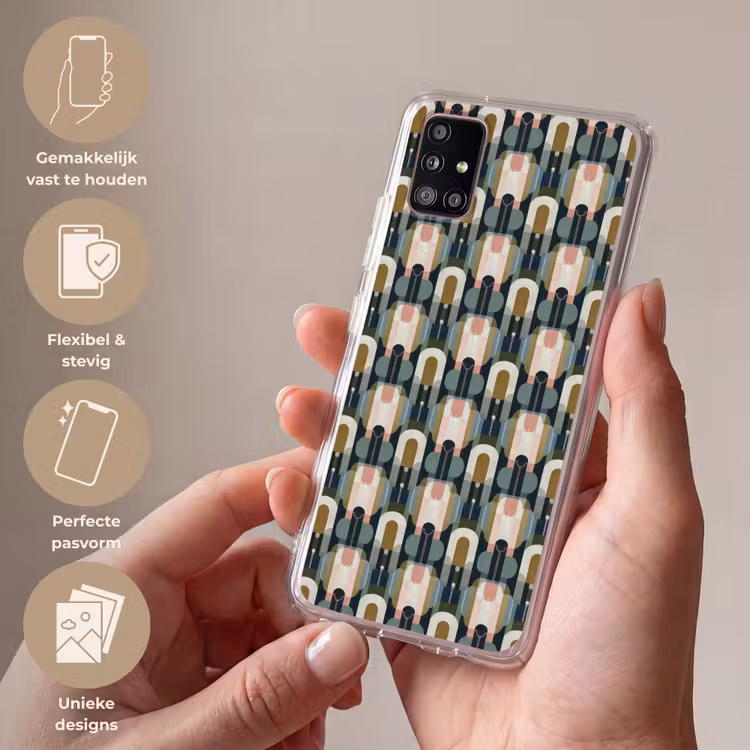 Geografisch - Modern - Kleurrijk Telefoonhoesje Samsung Galaxy A51 5G klein 373 -sfeer3_NL