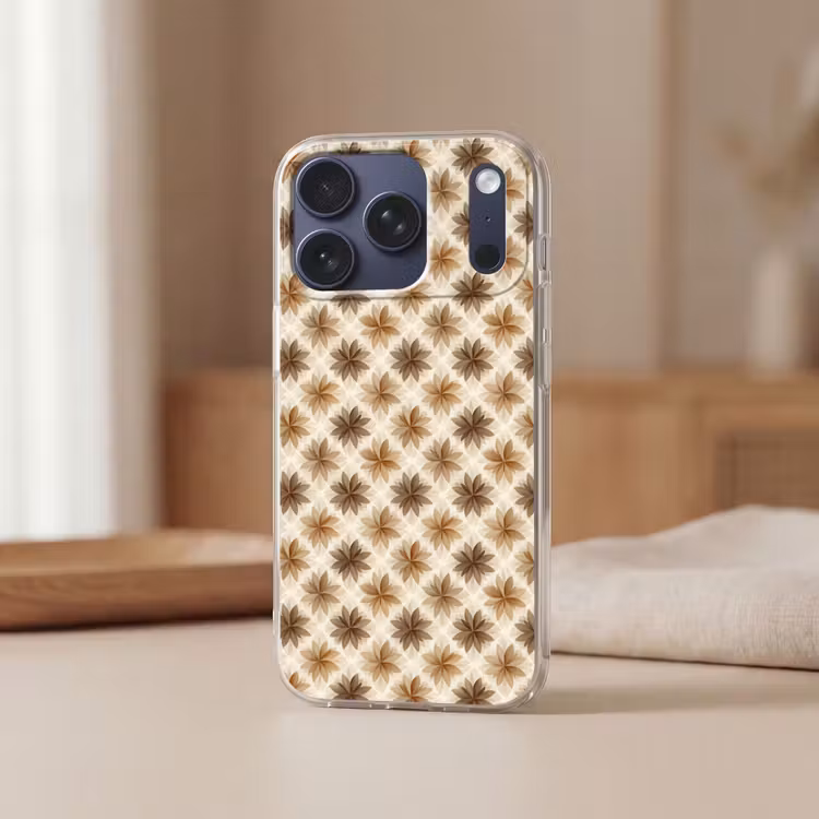 Geografisch - Patroon - Bruin Telefoonhoesje iPhone 17 Pro klein 878 -sfeer2