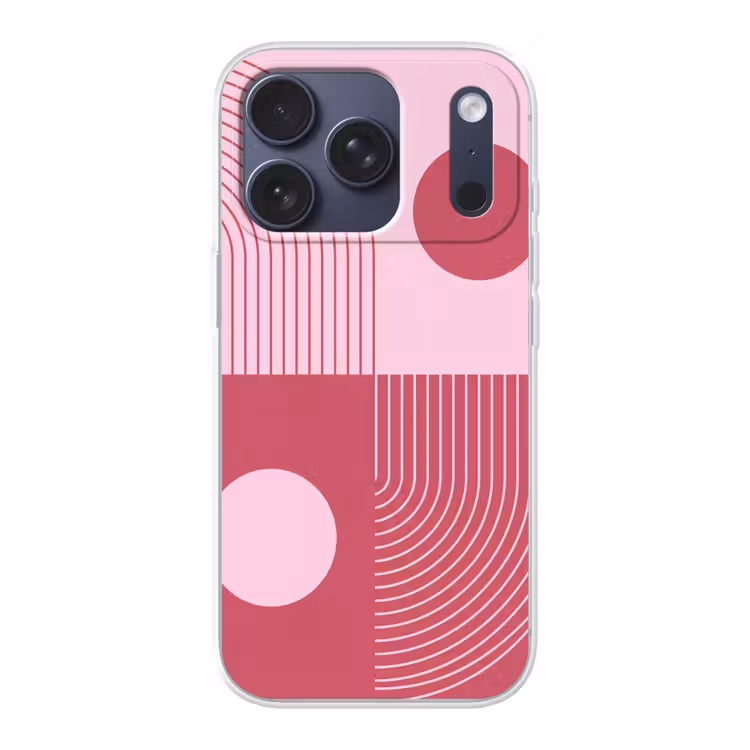 Geometrie - Patroon - Abstract - Roze - Modern Telefoonhoesje iPhone 17 Pro klein -3d