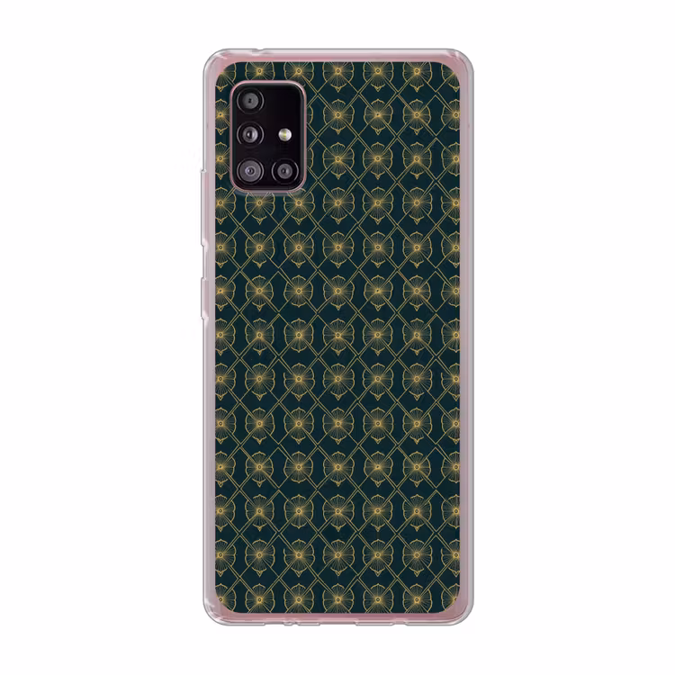 Geometrisch - Elegant - Groen Telefoonhoesje Samsung Galaxy A51 5G klein 373 -3d