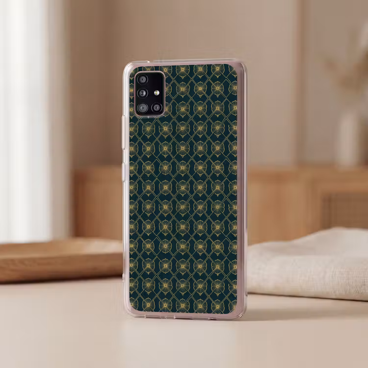 Geometrisch - Elegant - Groen Telefoonhoesje Samsung Galaxy A51 5G klein 373 -sfeer2