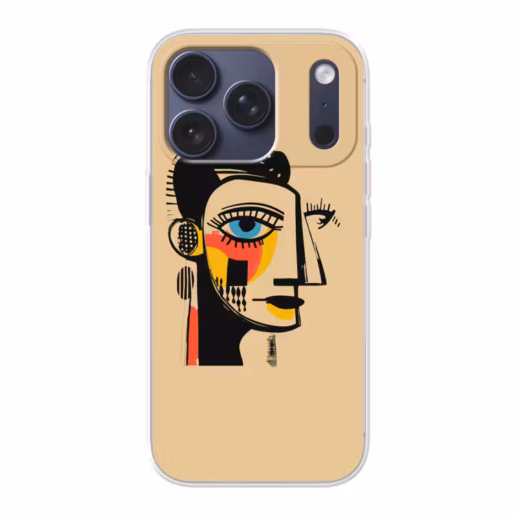 Geometrisch - Felle kleuren - Kubistische stijl Telefoonhoesje iPhone 17 Pro klein -3d