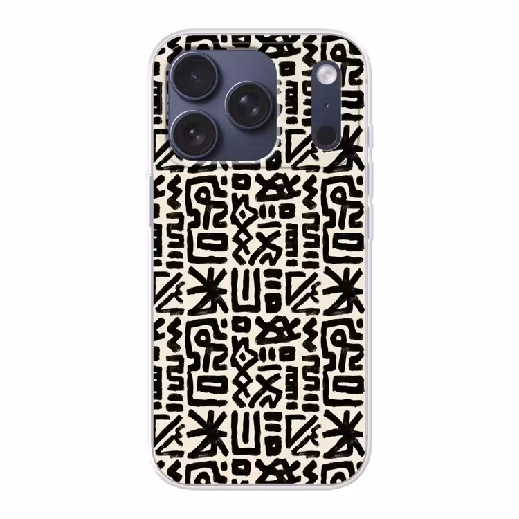 Geometrisch - Figuren - Zwart Telefoonhoesje iPhone 17 Pro klein 878 -3d