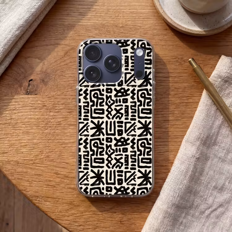 Geometrisch - Figuren - Zwart Telefoonhoesje iPhone 17 Pro klein 878 -sfeer1