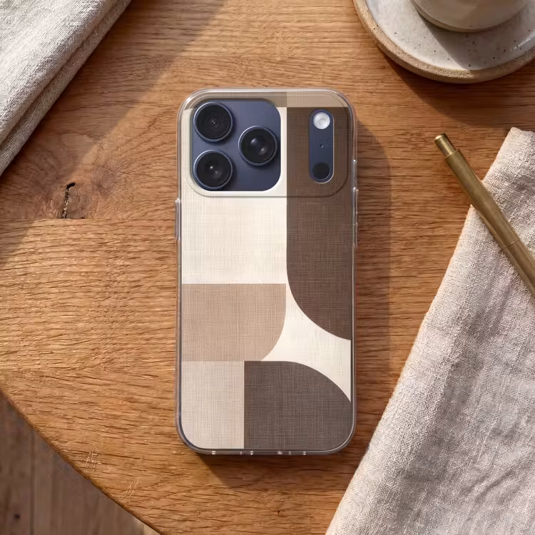 Geometrisch - Geweven structuur - Modern Telefoonhoesje iPhone 17 Pro klein -sfeer1