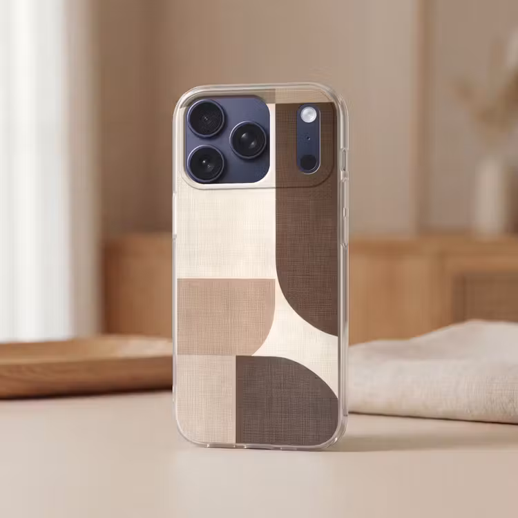 Geometrisch - Geweven structuur - Modern Telefoonhoesje iPhone 17 Pro klein -sfeer2