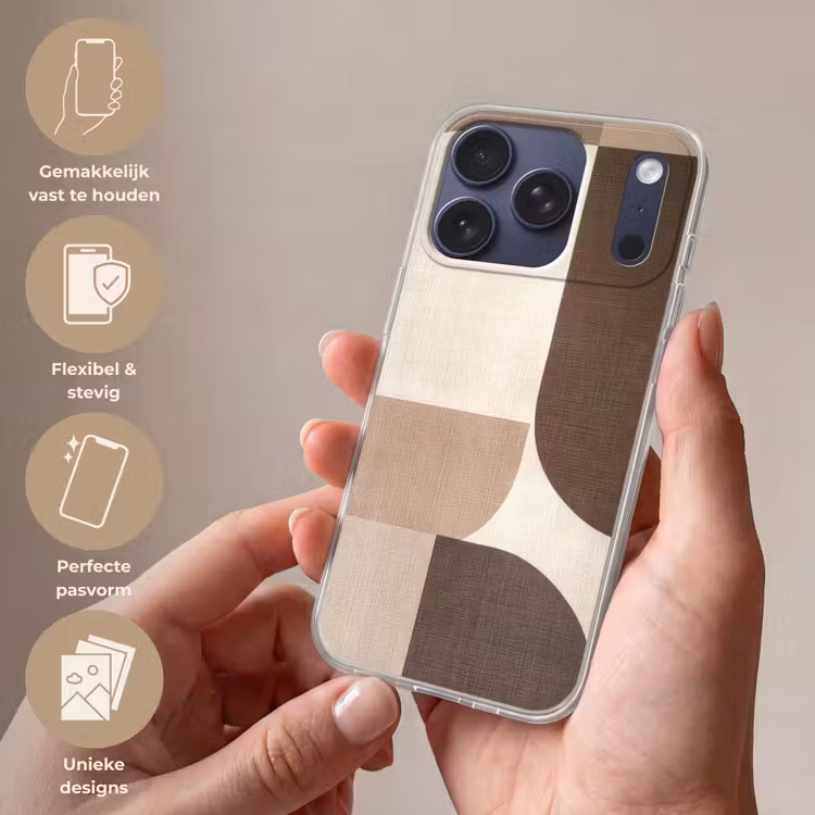 Geometrisch - Geweven structuur - Modern Telefoonhoesje iPhone 17 Pro klein -sfeer3_NL