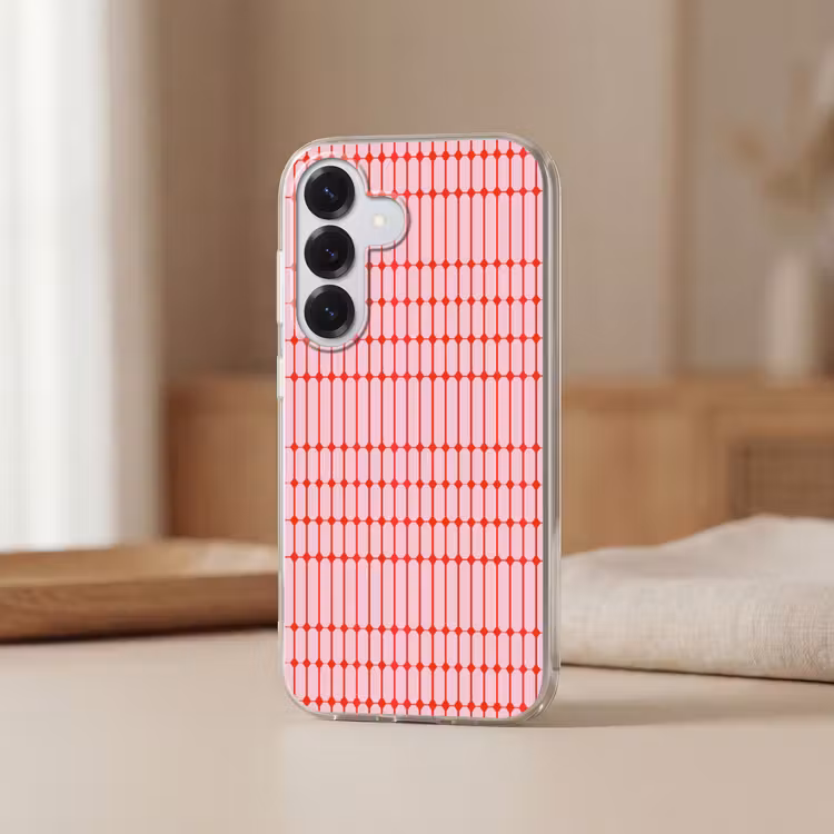 Geometrisch - Minimalistisch - Rood - Roze Telefoonhoesje Samsung Galaxy S26 klein 975 -sfeer2