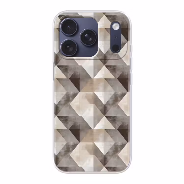 Geometrisch - Motief - Aardetinten Telefoonhoesje iPhone 17 Pro klein 878 -3d