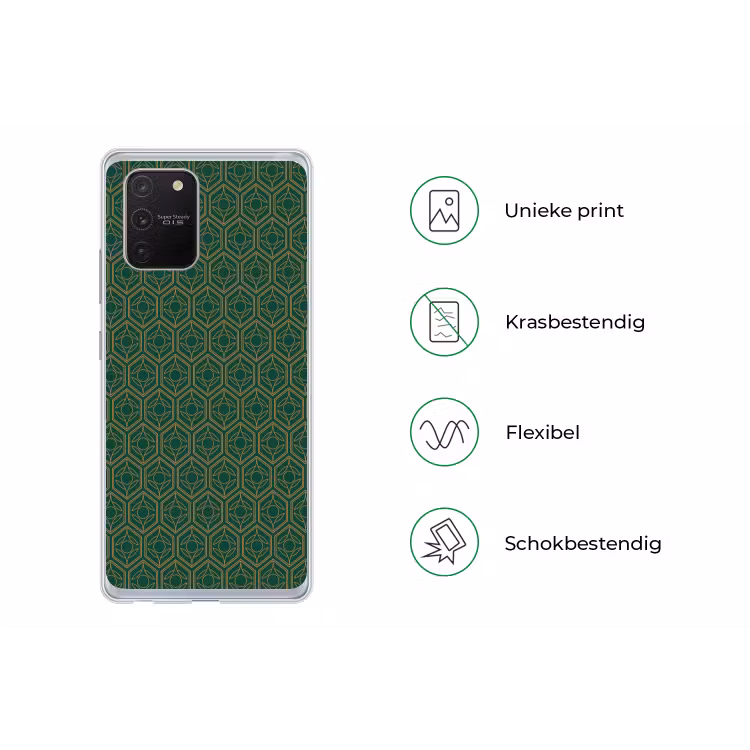 Geometrisch - Patroon - Groen Telefoonhoesje Samsung Galaxy S10 Lite klein 364 -specsS10Lite