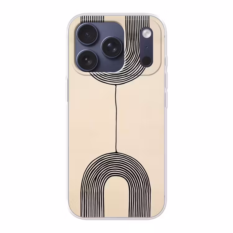 Geometrische bogen - Minimalistisch - Symmetrisch Telefoonhoesje iPhone 17 Pro klein -3d