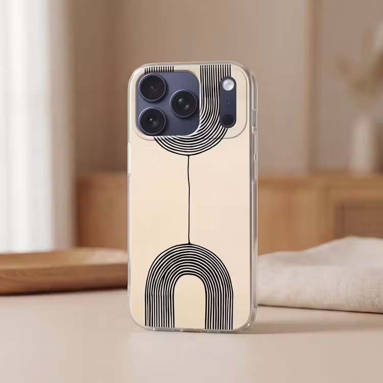 Geometrische bogen - Minimalistisch - Symmetrisch Telefoonhoesje iPhone 17 Pro klein -sfeer2