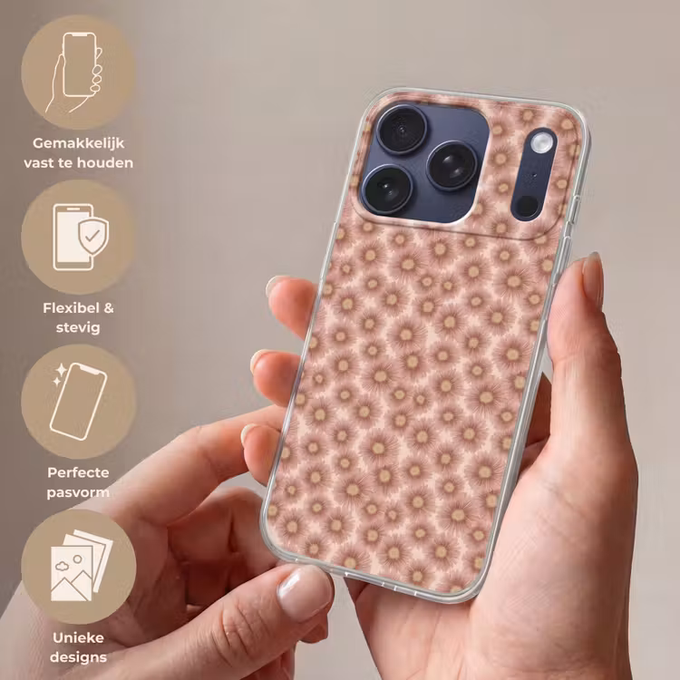 Gerbera - Bloemen - Roze Telefoonhoesje iPhone 17 Pro klein 878 -sfeer3_NL