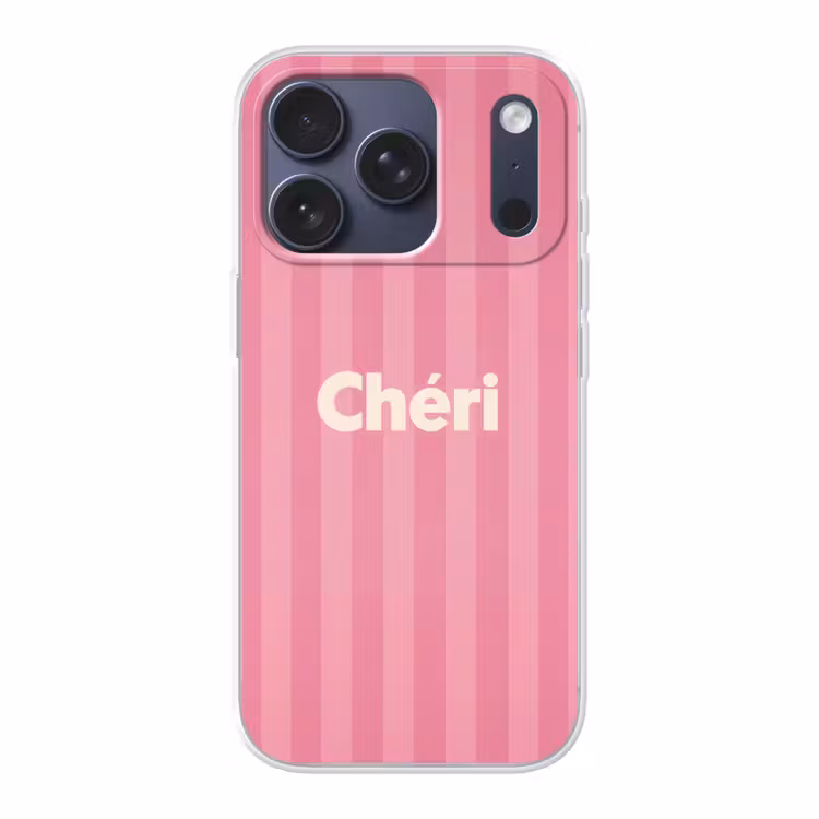Gestreept - Roze - Chéri Telefoonhoesje iPhone 17 Pro klein -3d