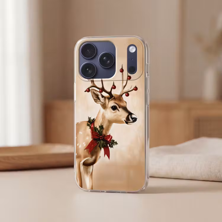 Gewei - Kerst - Rendier - Rood Telefoonhoesje iPhone 17 Pro klein -sfeer2