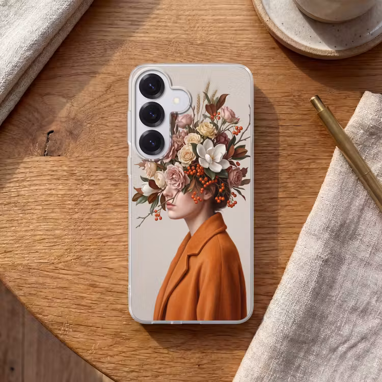 Gezicht - Boeket - Kleurrijk Telefoonhoesje Samsung Galaxy S26 klein -sfeer1