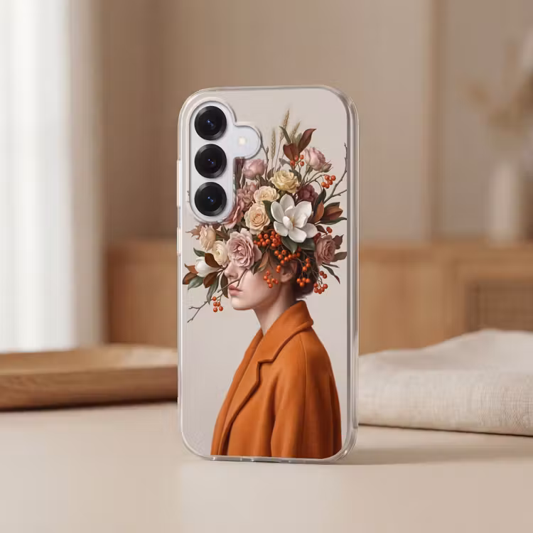 Gezicht - Boeket - Kleurrijk Telefoonhoesje Samsung Galaxy S26 klein -sfeer2