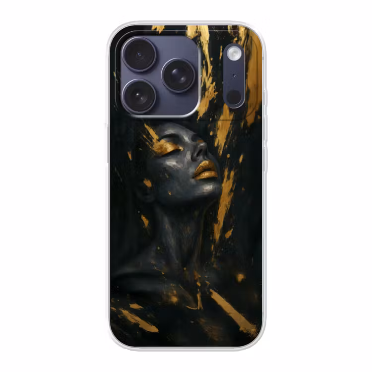 Gezicht - Vrouw - Verfspatten - Abstract Telefoonhoesje iPhone 17 Pro klein -3d