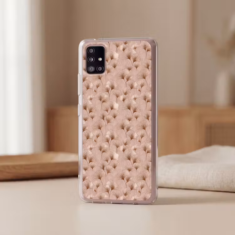 Ginkgo - Patroon - Roze Telefoonhoesje Samsung Galaxy A51 5G klein 373 -sfeer2