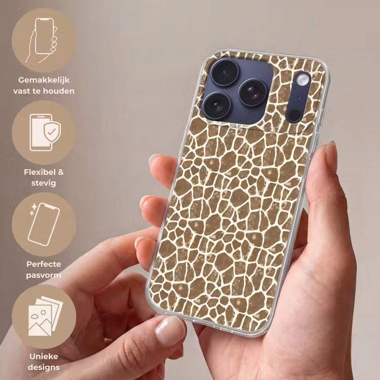 Giraf - Klassiek - Bruin Telefoonhoesje iPhone 17 Pro klein 878 -sfeer3_NL